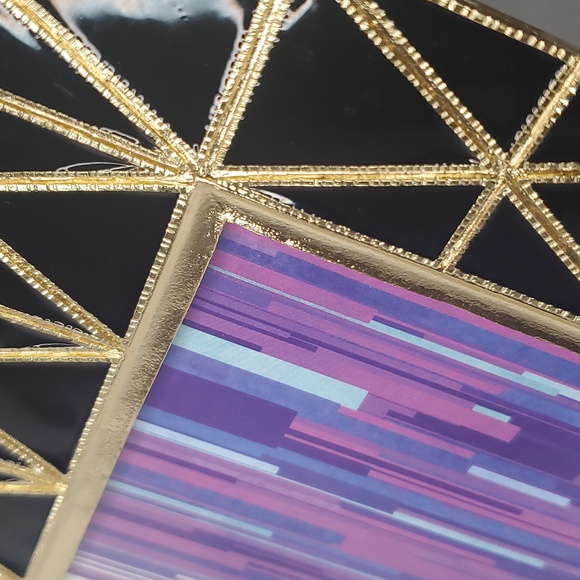 Hollywood Regency Frame Black and Gold Picture Frame Metal Max Studio 5x7 - Picture 3 of 7